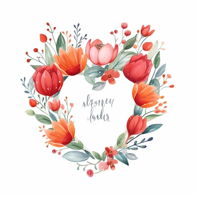 clipart, white background, a banner for mother's day, floral, in the style of spring colors, Whimsical Illustration, etsy png, printable art, stickers, vintage aesthetics