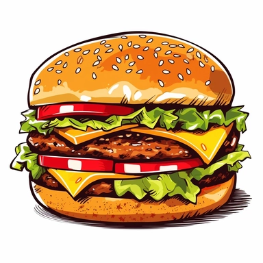 fast food single item clipart,on white background with margins