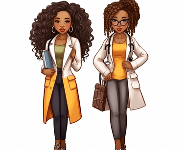 Full body shot, 2 girls per grid, Nurses, lab coats, Black Girl Magic, Beautiful braided hair styles, Fashion Nova Themed Clipart, Black Girls Magic Clipart, Black Women Clipart, Black Girls PNG, Black Girl Sticker/Planner/Journal/Print Lady boss clipart, Boss Fashion clipart, Fashion Girl Clipart, Boss Girl clipart, Fashion Illustration, Afro lady clipart
