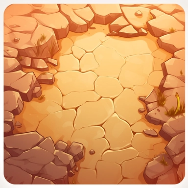 simple crack in ground, desert, video game asset, isometric, top down, hand drawn, level art, low contrast, no borders, soft lightning, smooth edges, atmospheric effects, spatial concept art, muralist, clipart, ps1 graphics, deconstructed object, 2d, plain background