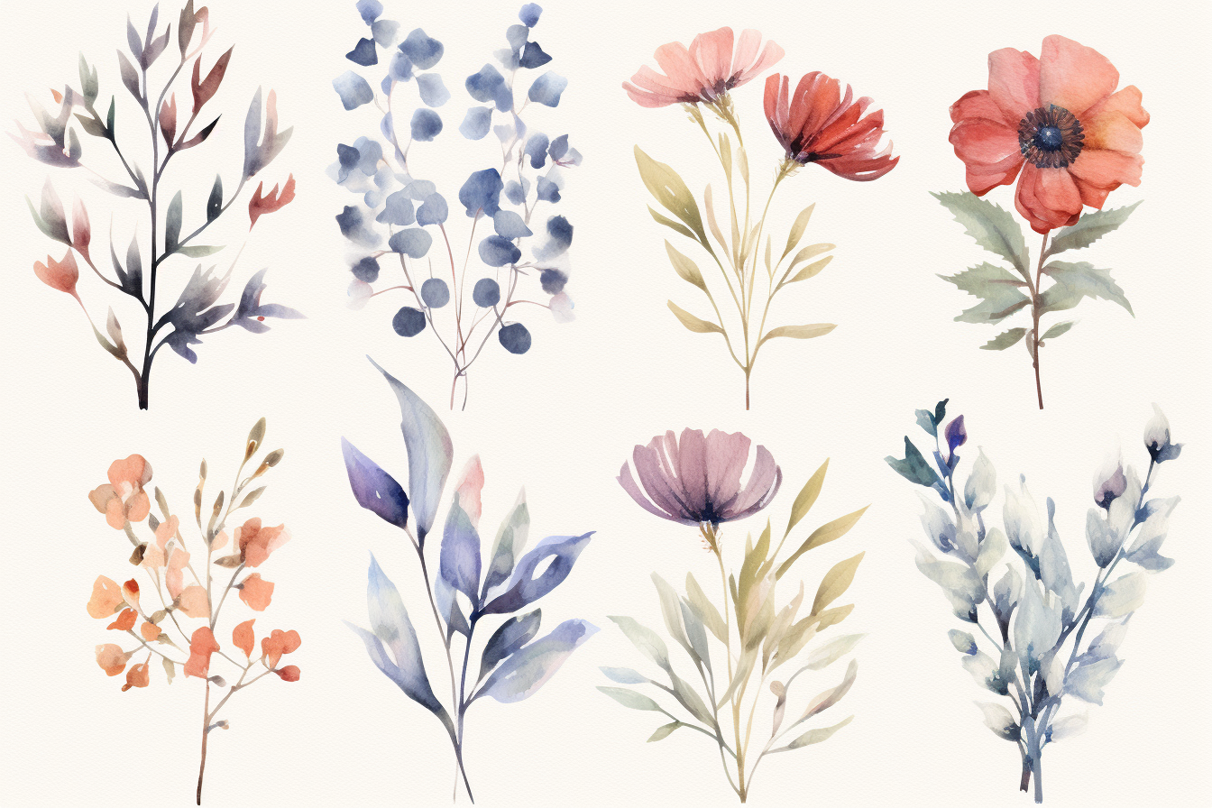 blue flower cliparts