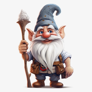 cartoon gnome clipart, white background