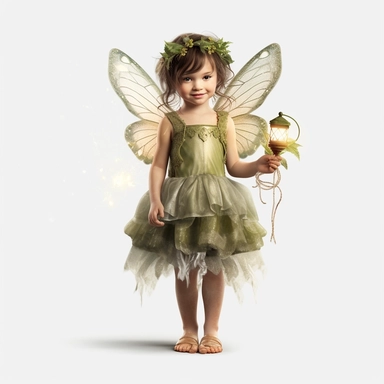 photo realistic little girl wearing a fairy costume clipart