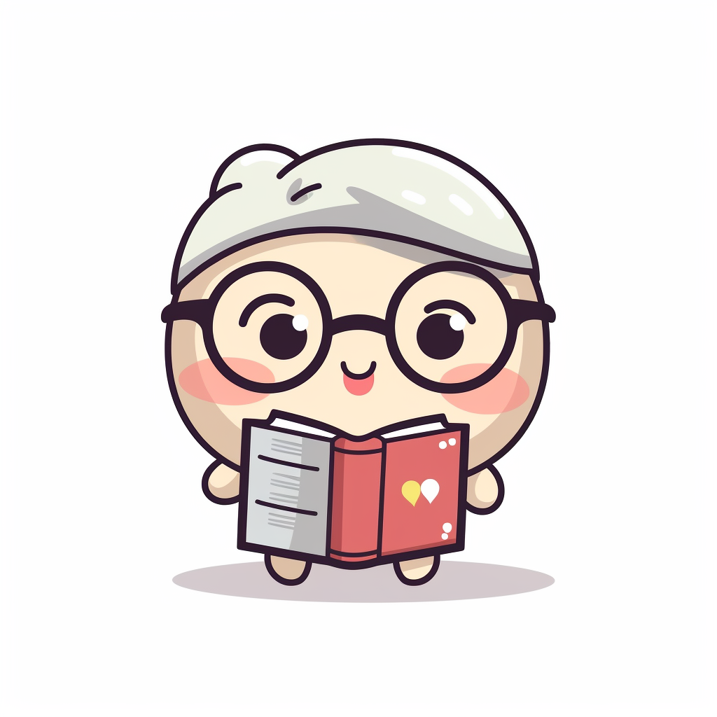 happy cute Librarian face, cartoon, clipart, mascot, isolated on white ...