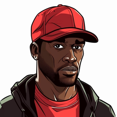 Black man wearing a baseball cap Clipart