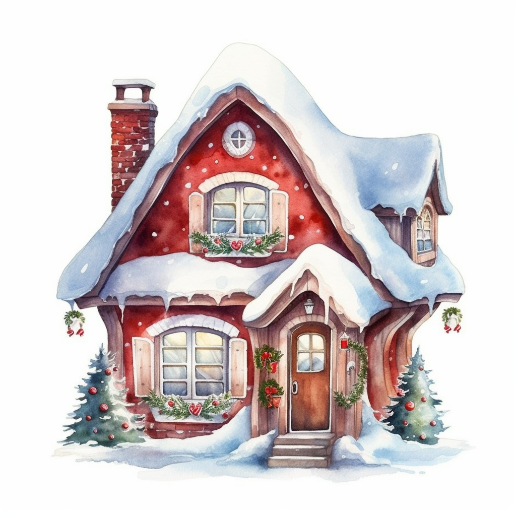 christmas house clipart