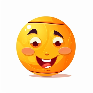 fantasy happy cute basketball player face, cartoon, clipart, mascot, isolated on white background