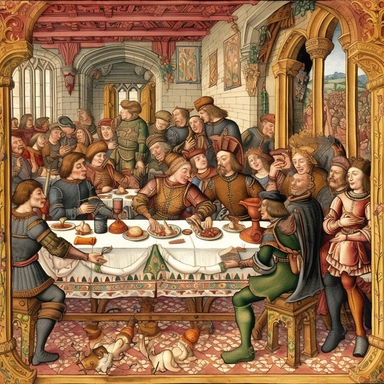 medieval banquet, clipart