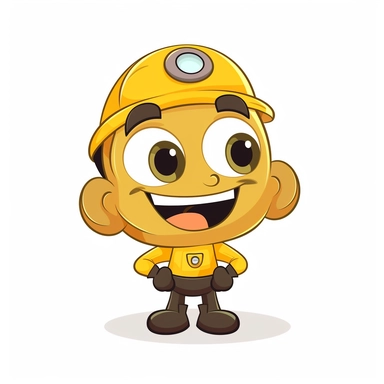 happy cute Garage Manager face, cartoon, clipart, mascot, isolated on white background