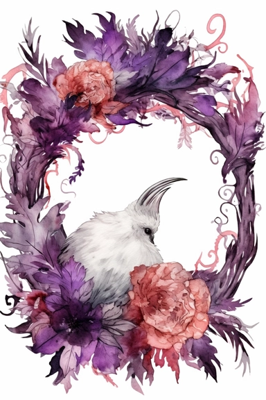 Halloween clipart, Amaranthus Delicate watercolor illustration, White background, Cozy, clear picture, 8k, hd, isolatee on a white background, Wreath, Frame Clip Art