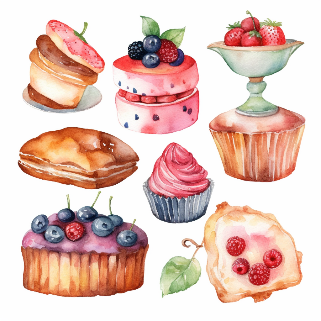 Watercolor home bakery clipart Hand drawn bakery logo design DIY ...