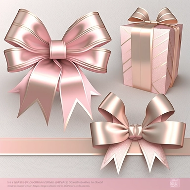Pink Glam Ribbons and Bows Clipart - cute Christmas or birthday present gift png clip art graphics