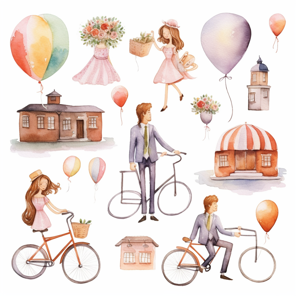 cartoon bicycle cliparts