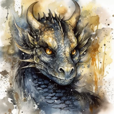 stuningly beautifull dangerous expressive looking shimmering Black and golden baby wind dragon WITH dust on its body, texured body HIGH DETAILED EYES with a fixing stare head an curved long neck looking in the camera with dust around its body , shimmering dust , magical glow, clipart, fantasy clipart watercolor fairytale dragon art watercolor art in front of a hills highly detailed uplight 8k in front of white background , WHITE BACKGROUND