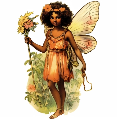 vintage clipart illustrations from a book on afrocentric faeries