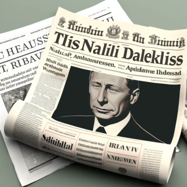newspapers, clipart style, russian politics, headlines, less shadows