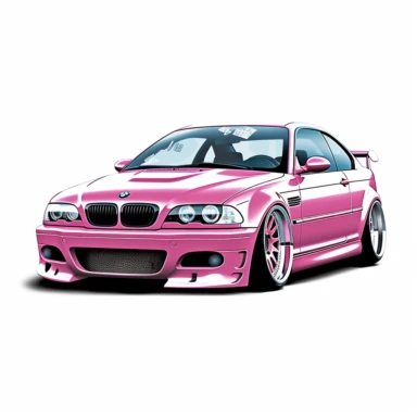 Bmw e46 clipart pink white background