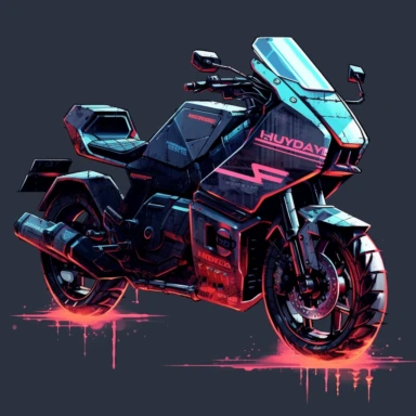 honda in the future, cyberpunk, 2d, logo clipart