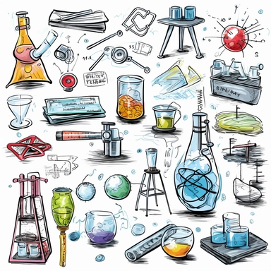 Design a sketch-styled clipart set that depicts various scientific themes such as laboratory equipment, lab technicians, animals, and molecular structures. Add images of lab equipment like microscopes, test tubes, petri dishes, and beakers, to highlight scientific research and laboratory work. Also, add clipart images of scientists working on experiments, analyzing data on a computer, and collaborating with their team members. Infuse the clipart with other scientific elements, such as images of 
