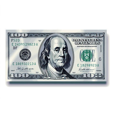 Business professional: A clean, polished clipart illustration of a US dollar bill using subtle gradients on white back ground, sleek lines, and a limited color palette, suited for corporate design projects -