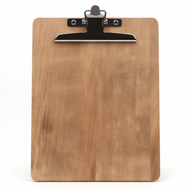 clipart from the front of a wooden clipboard form the front with white background