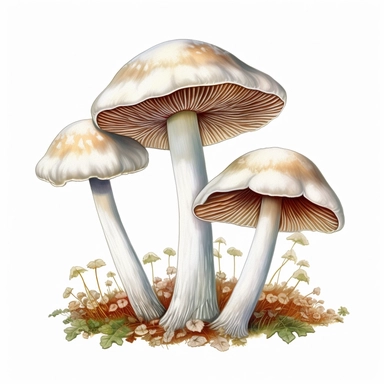 white mushrooms clipart spacead apart