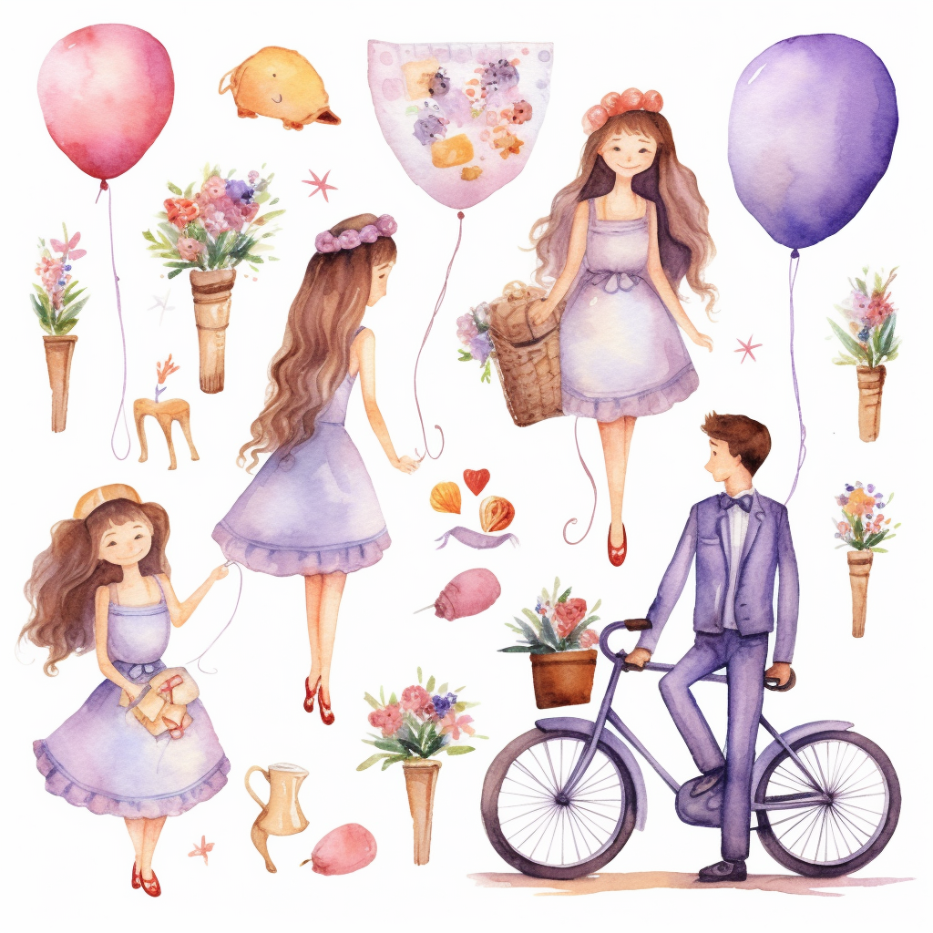 cartoon bicycle cliparts