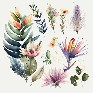 wedding watercolor tropical wildflowers cute elegant refined expensive looking clipart no background