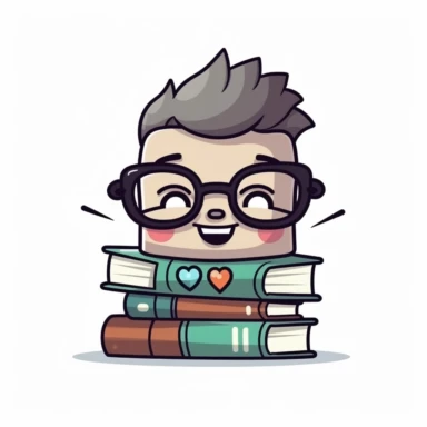 happy cute Librarian face, cartoon, clipart, mascot, isolated on white background