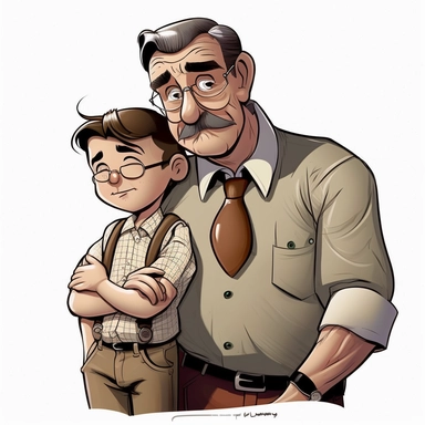 fathers day clipart, no words on art, cartoon, father and son, dad