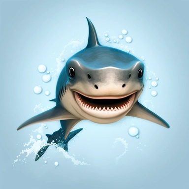 baby hammerhead shark swimming playfully in the ocean clipart