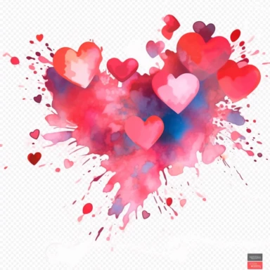 heart flying hearts clipart, in the style of loose, painterly style, miwa komatsu, pink, imitated material, high resolution, emotional gestural marks, emil nolde white background simple png