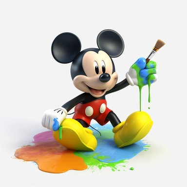 Disney, Mickey Mouse, Colorfull, 3d Clipart, White Background