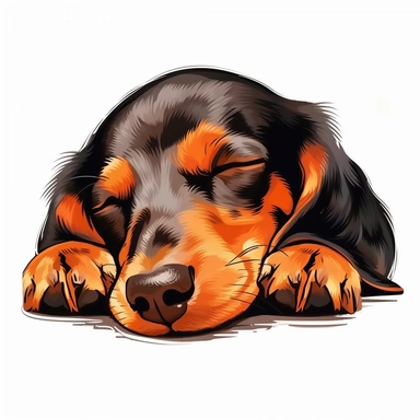 sleeping dachshund clipart