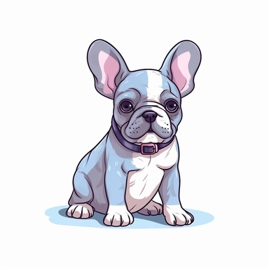 A cute French Bulldog clip art, playful mood, pastel colors, minimalistic art style, low level of detail, vector, white background, high resolution