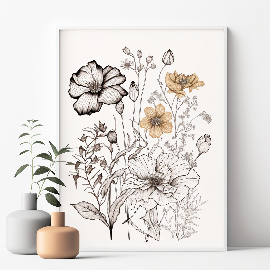 floral line cliparts
