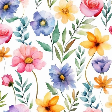 flowers, Watercolor, vector, white background, clipart, Seamless patterns, repeating patterns design, flat illustration,outlined , Vector, 4K, Art station, digital print, highly detailed clean, A detailed illustration a field,3D vector art, cute and quirky, fantasy art, watercolor effect, bokeh, Adobe Illustrator, hand-drawn, digital painting, low-poly, soft lighting, bird's-eye view, isometric style, retro aesthetic, focused on the character, 4K resolution,vector image, photorealistic masterpie