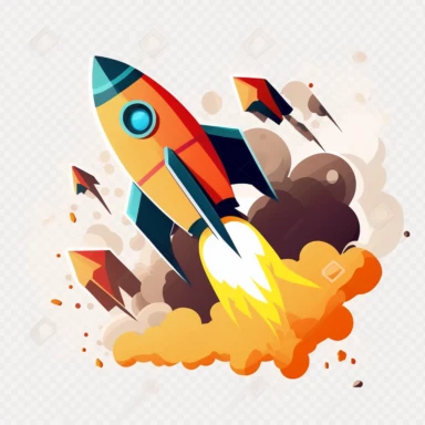 Rocket Launch simple vector Illustration Clipart png whtie background