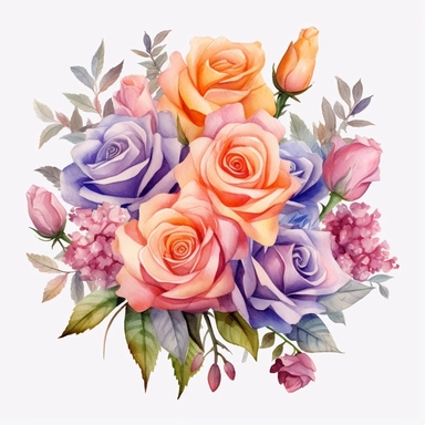 Roses Floral Bouquets clipart