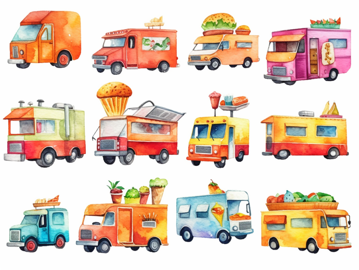 food trucks cliparts