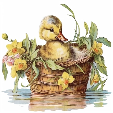 beatrix potter style clipart happy duckling
