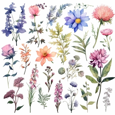 Floral Clipart MegaBundle Commercial Use Digital Design Bundle Realistic Watercolor Flowers/ white background