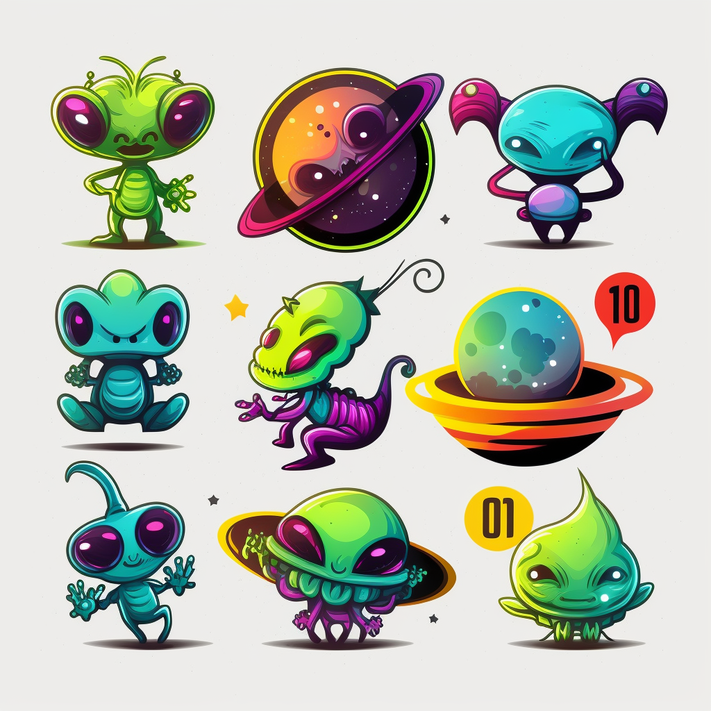 cute alien cliparts