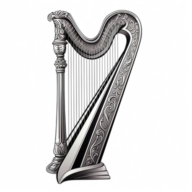 harp clipart on white background