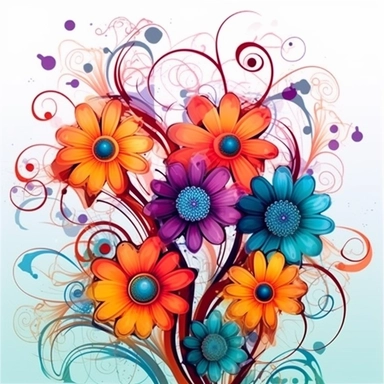 abstract flowers clip art