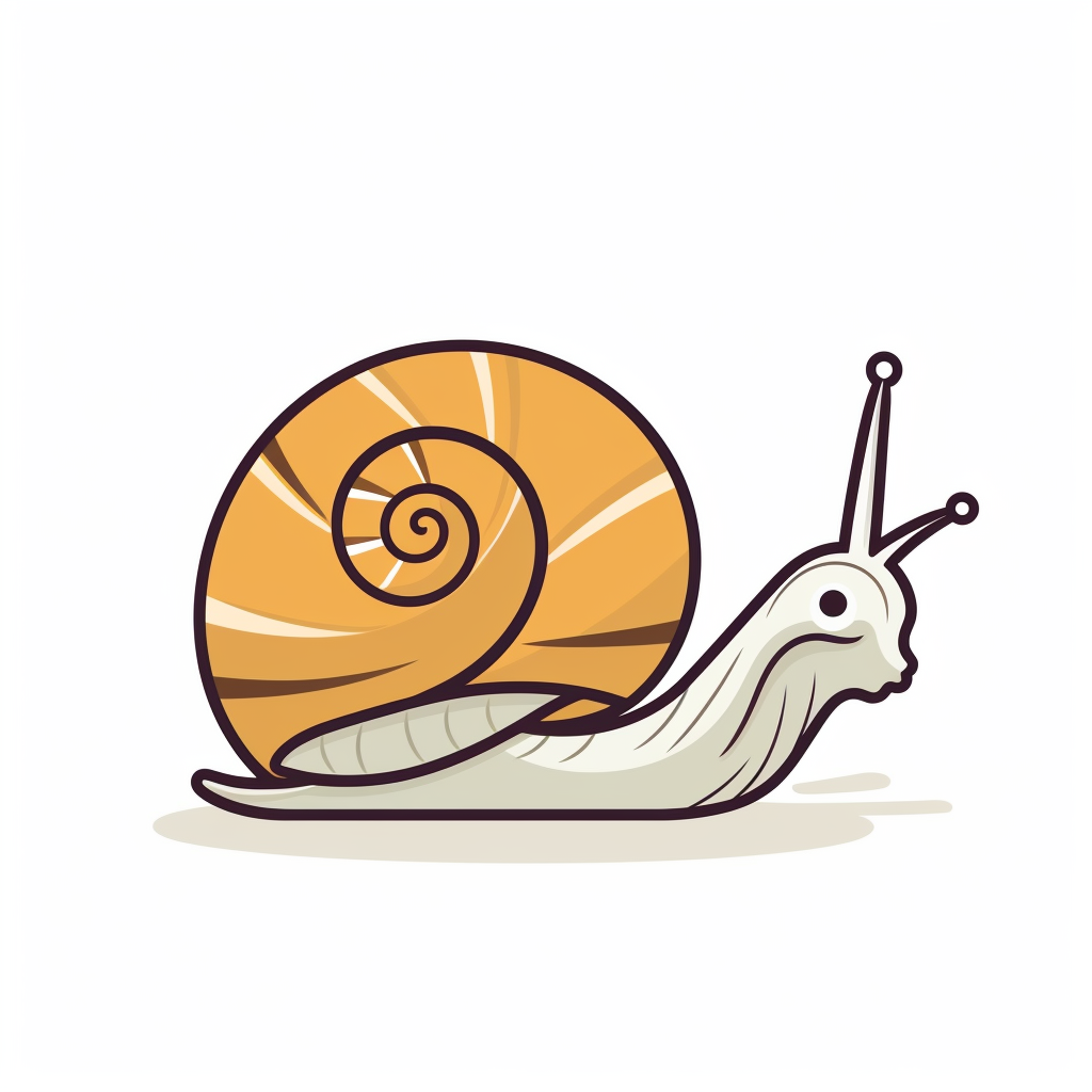 Contemporary vector clipart featuring a cute snail, represented by bold ...