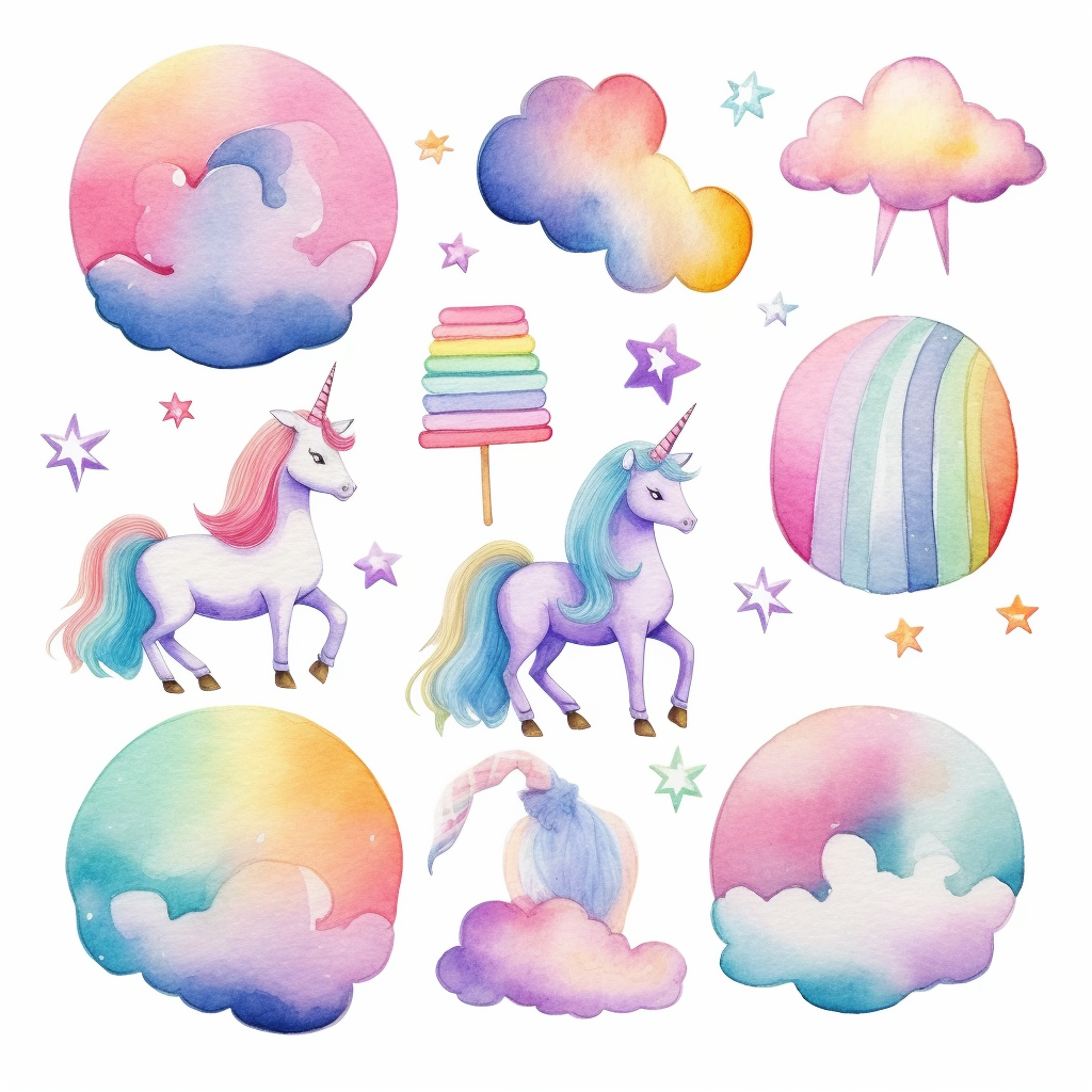 cute unicorn cliparts
