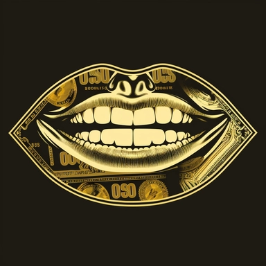 Lips Bite Money Cash 100 Dollar Bill Gold Teeth Mouth Mask Woman Female Girl Beauty Design Logo SVG PNG Clipart Vector Cut Doctor