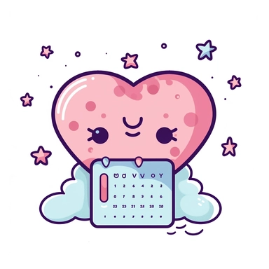 clipart of calendar kawaii white background