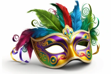 mardi gras mask colorful clipart white background